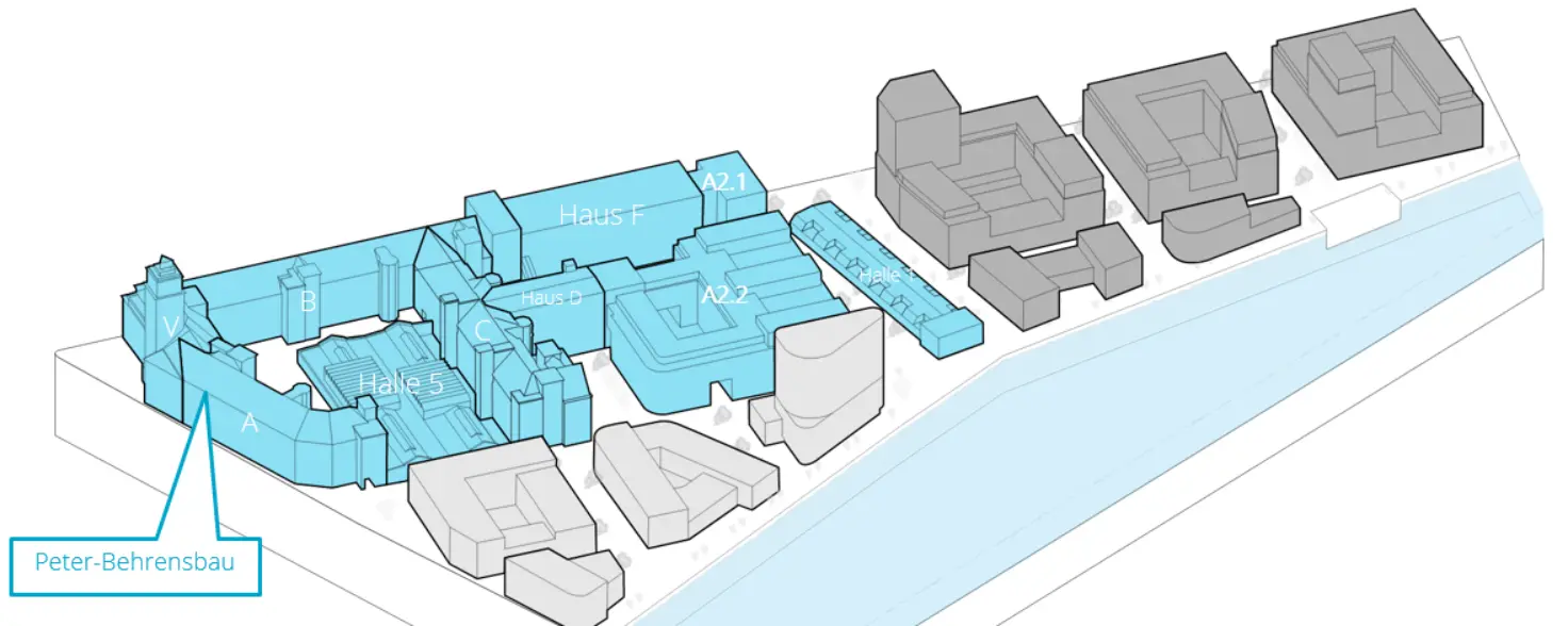 Schematischer Plan des neuen Stadtquartiers Behrensufer in Berlin-Oberschöneweide.