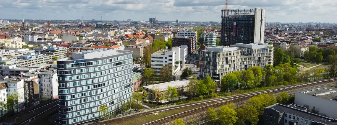 Luftaufnahme: EUREF-Campus in Berlin-Schöneberg.